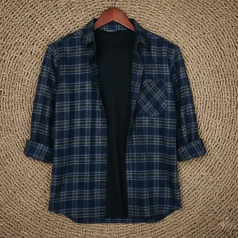 F2D Kemeja Flanel Black White Elegant Best Seller / flanel/hem pria/ flanel pria/ kemeja flanel/ eig