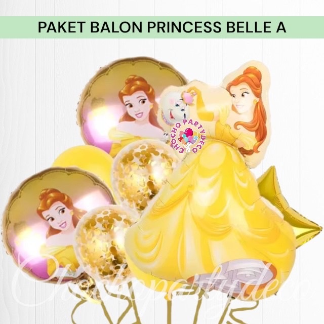 Paket Balon BELLE A / Dekorasi Ulang Tahun PRINCESS BELLE