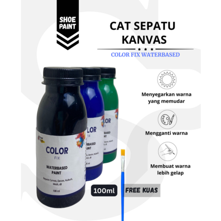 SHOE PAINT- Cat Sepatu Kanvas, topi, tas berbahan kanvas- Repaint kanvas- Cat Sepatu Permanen- Water