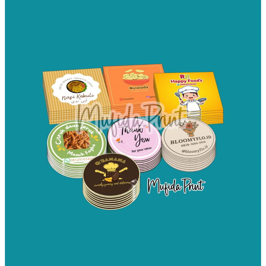 Stiker Label Makanan bentuk bulat murah harga perlembar