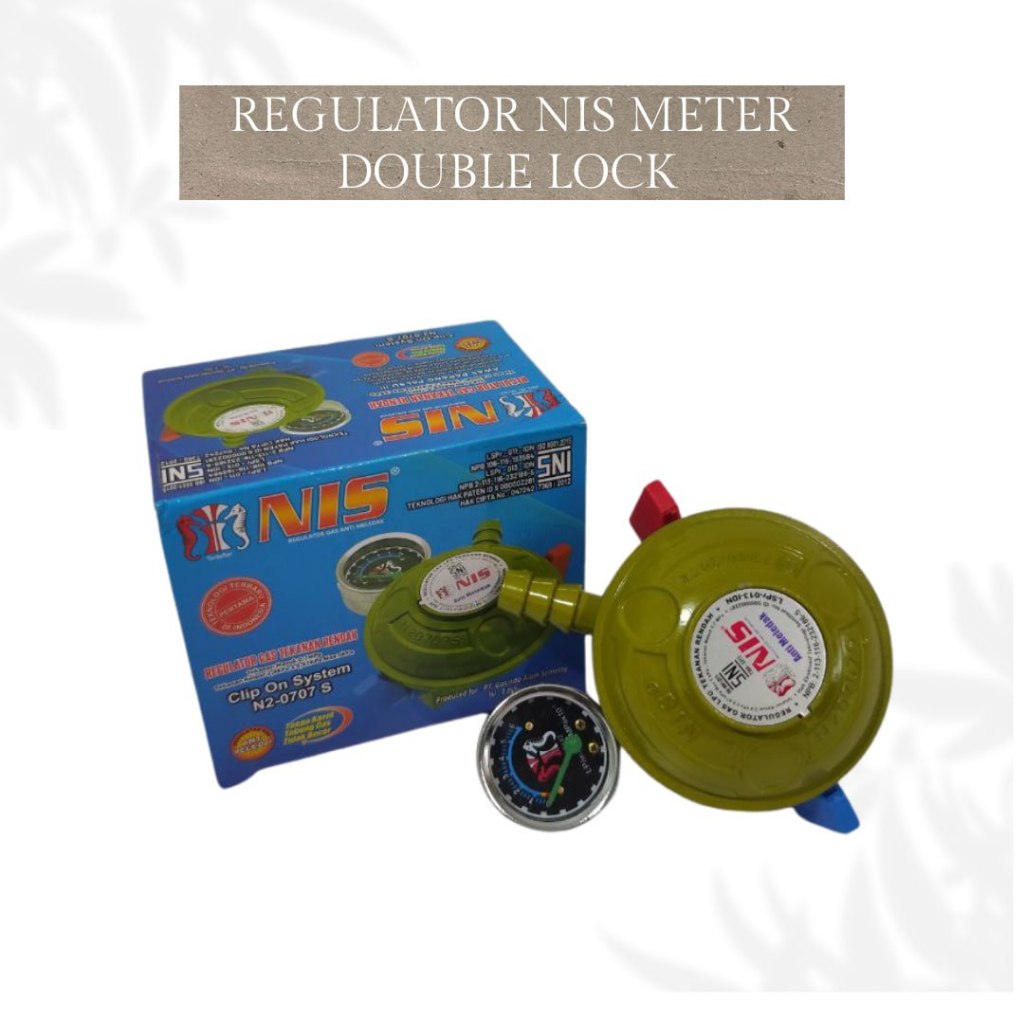 REGULATOR GAS NIS 2 PENGUNCI/DOUBLE LOCK - DENGAN METERAN / REGULATOR NIS