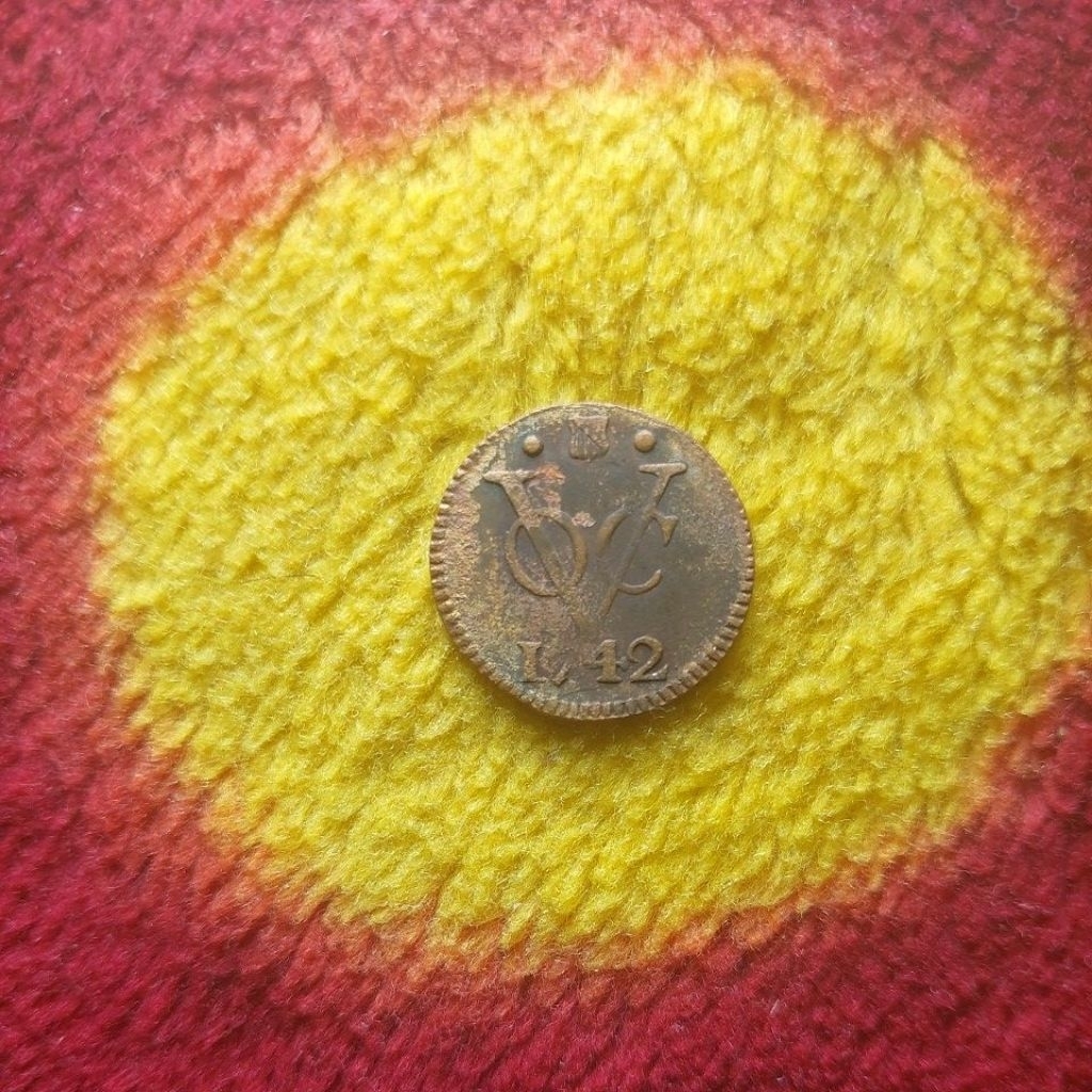Koin voc Belanda utrech 1742 rare fine.