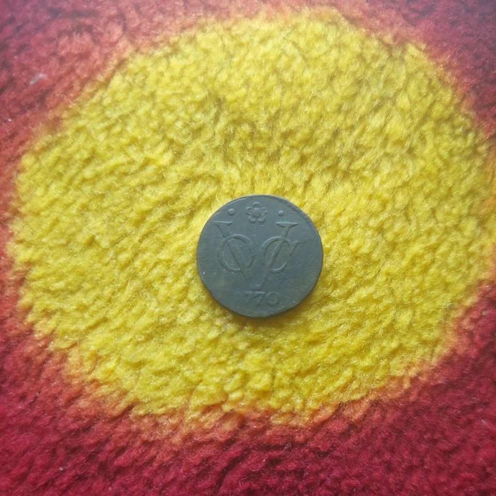 Koin voc 1/2 duit holland 1770 vf asli