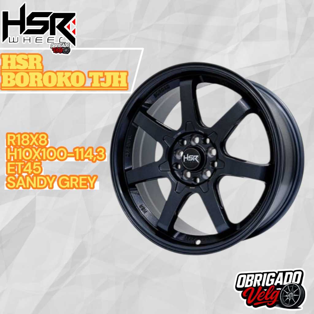VELG MOBIL TOYOTA RUSH SIENTA ALTIS  BOROKO TJH HSR R18X8 H10X100-114,3 ET45 SANDY GREY RING 18