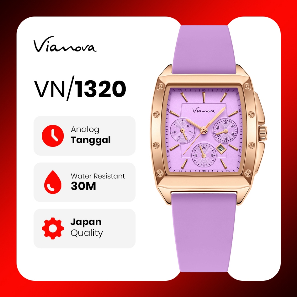 VIANOVA - Jam Tangan Wanita Analog Elegan Anti Air 1320 Standard Jepang Jam Tangan Cewek