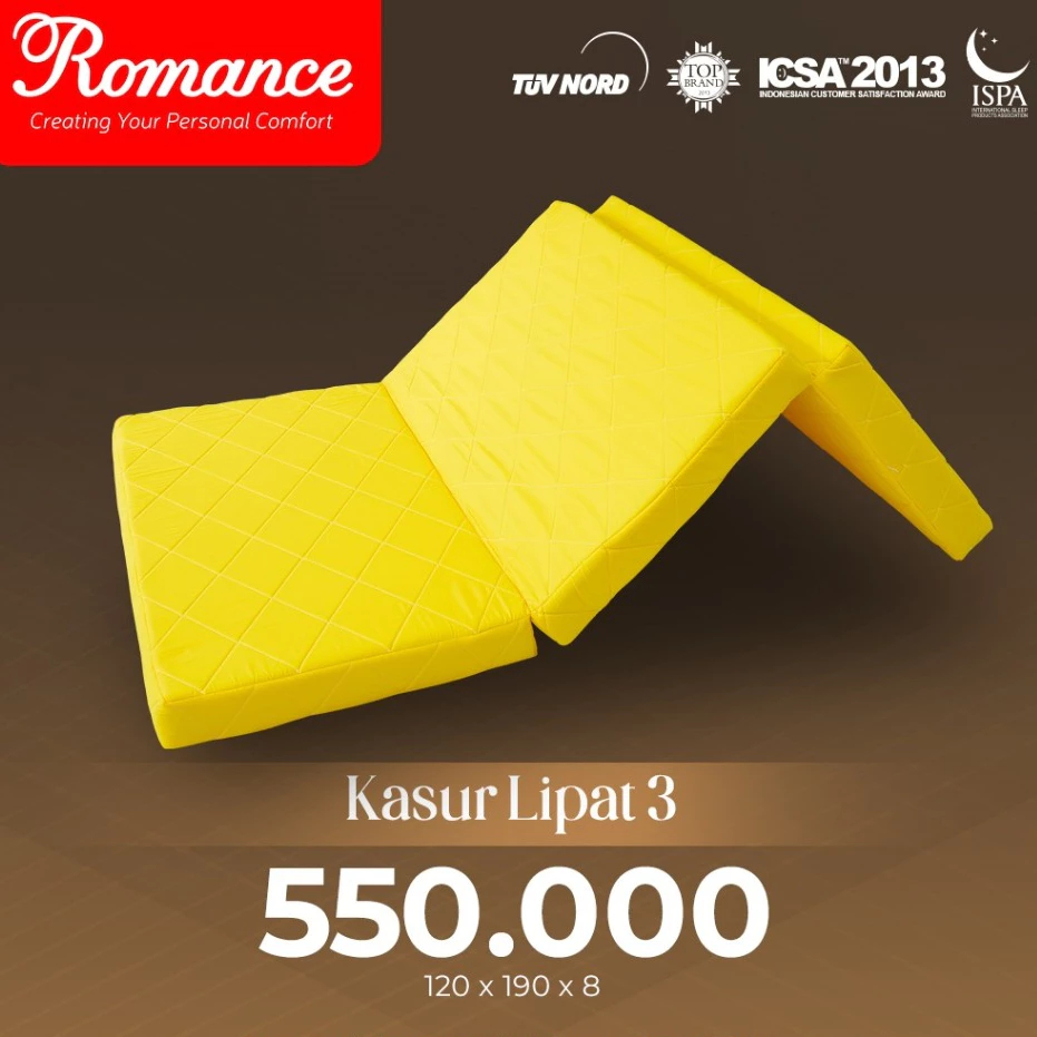 KASUR LIPAT 3 MERK ROMANCE UKURAN 120 x 190 x 8