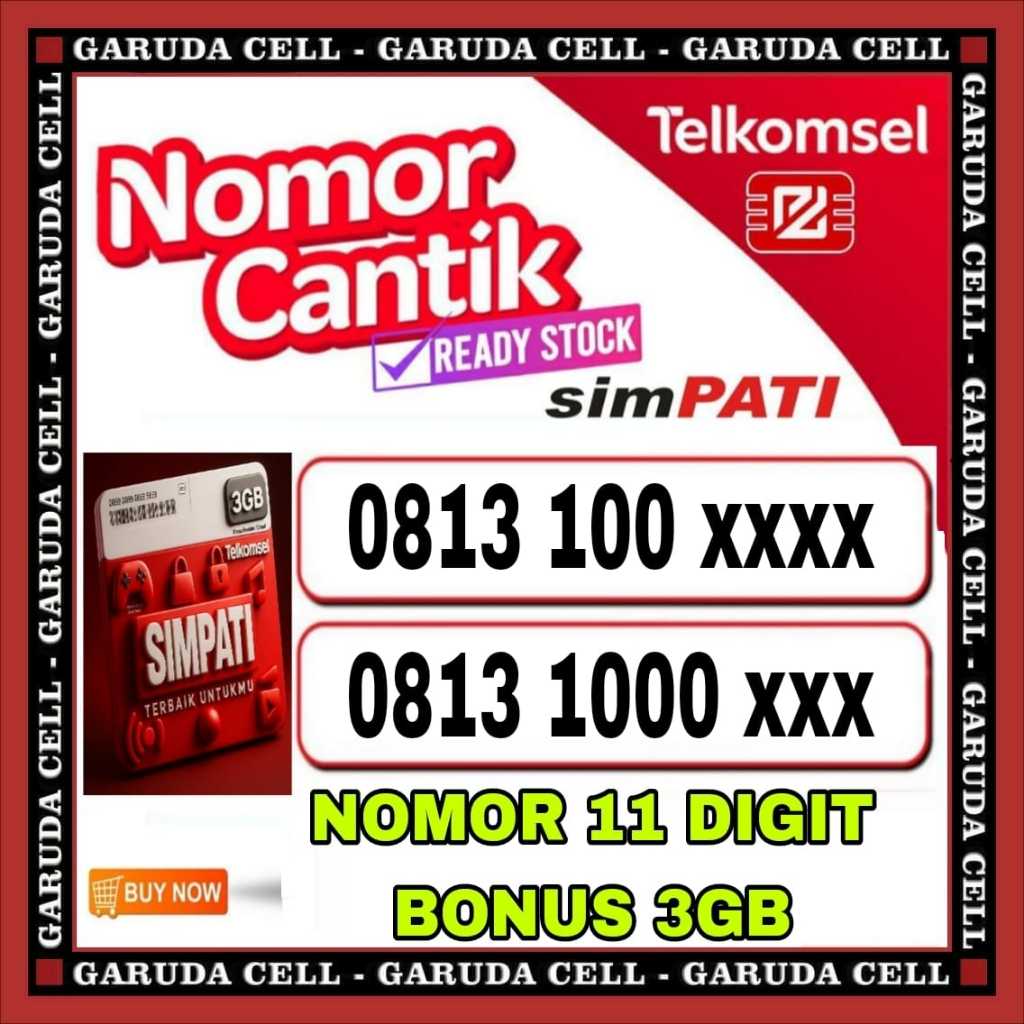 Nomor Cantik 11 Digit simpati 5G kartu prabayar telkomseL seri 1000