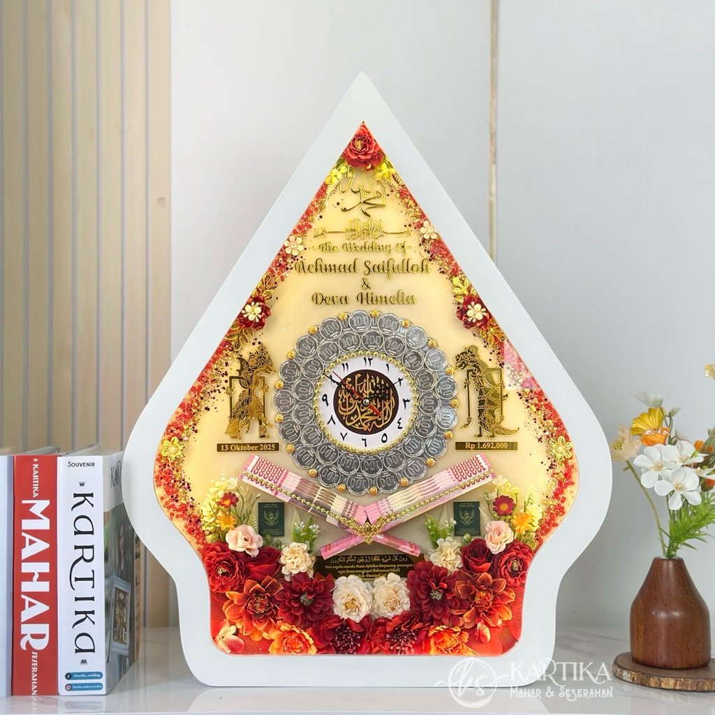 MAHAR GUNUNGAN RESIN JAM KOIN / MAHAR TEMA JAWA ESTETIK / MAHAR GUNUNGAN RESIN / GUNUNGAN JAM KOIN