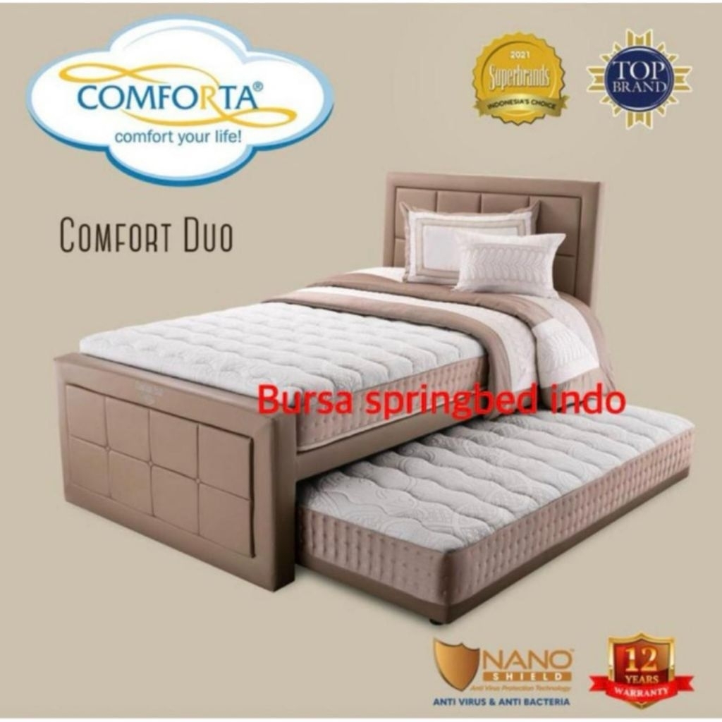 comforta comfort duo 120 x 200 kasur spring bed full set komplit