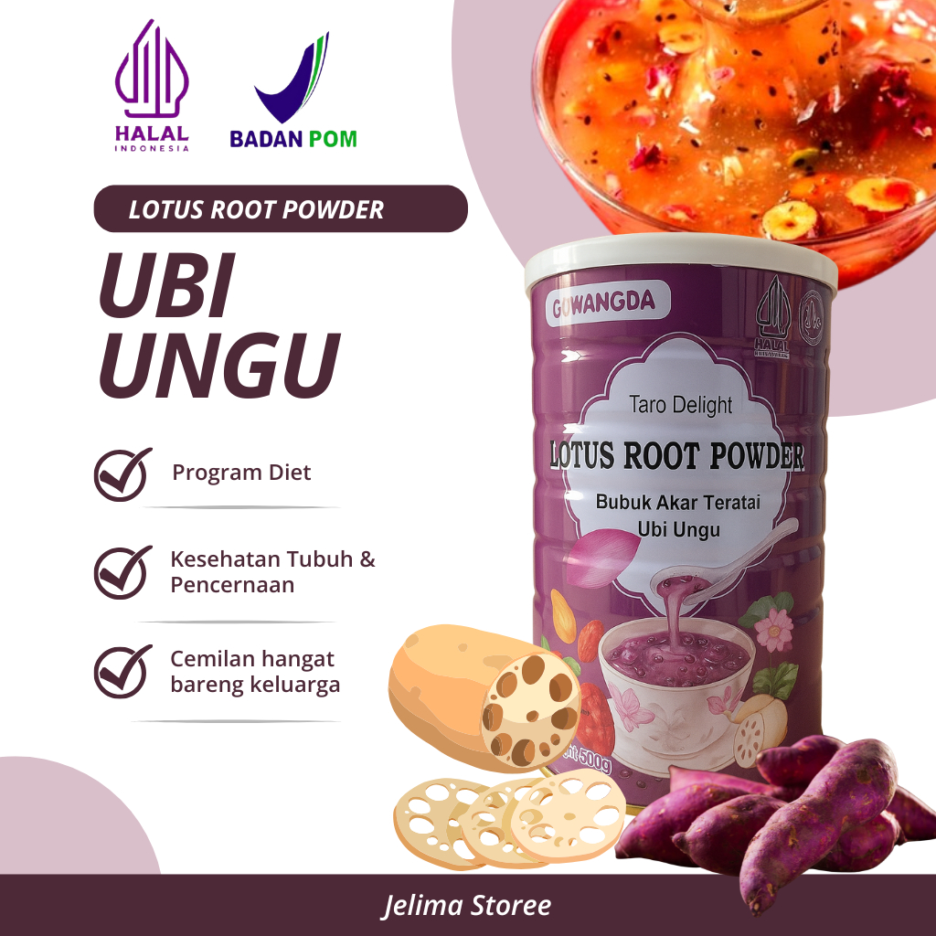 OUFEN LOTUS ROOT POWDER UBI UNGU ALMOND MAKANAN DIET [ TARO DELIGHT BUBUR LOTUS ROOT POWDER ]
