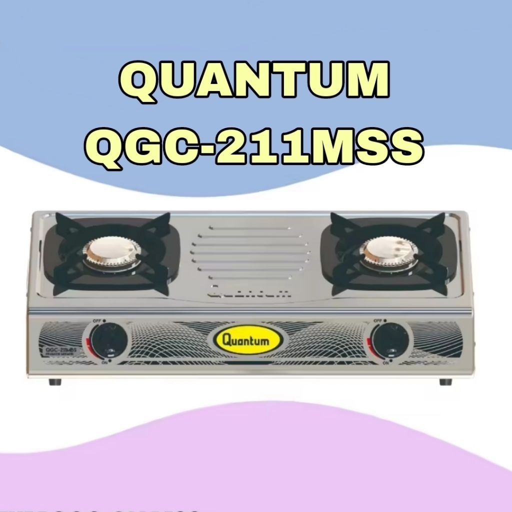 Kompor Quantum 2 Tungku Burner stainless Kompor gas Quantum QGC211MSC / QGC211MSB / QGC211MSS