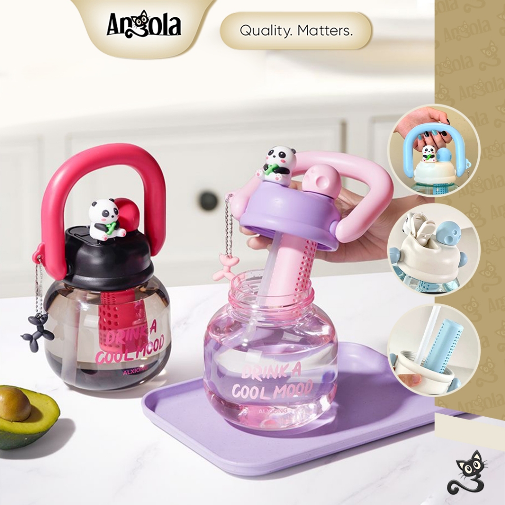 ANGOLA Tumbler Botol Air Minum W04 Infused Water Gemoy Lucu Motif Panda Botol Anak Sekolah Kantor Travel
