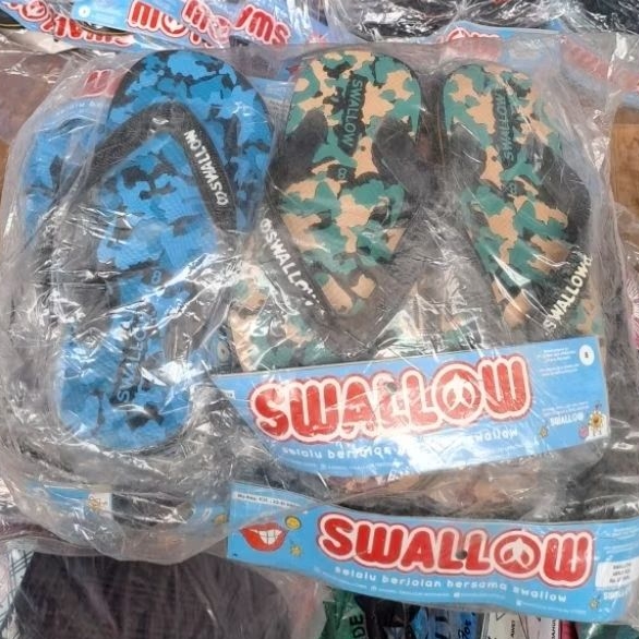 Sendal Swallow ARMY anak,6 pasang sendal jepit size 7 7½ 8 8½