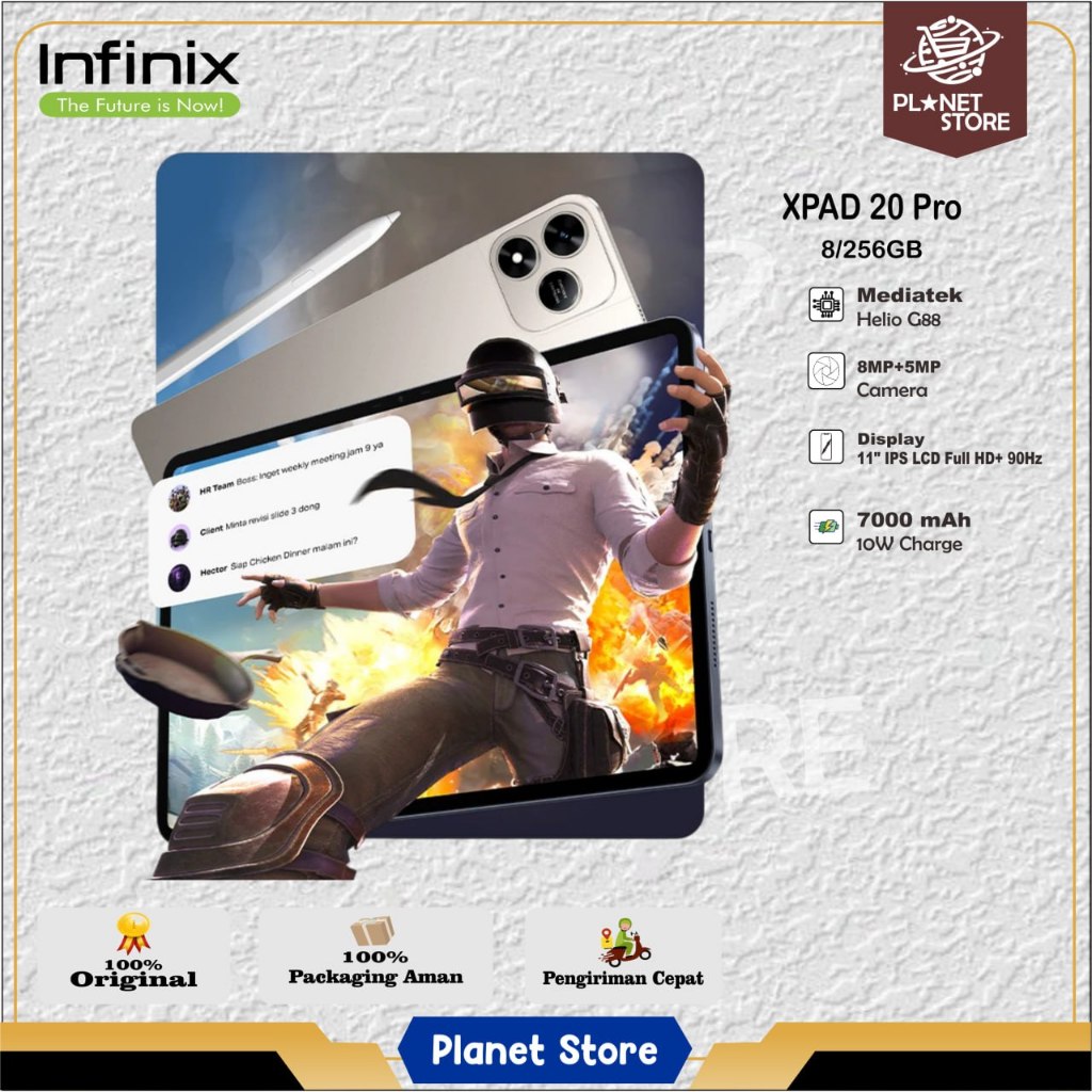 Infinix Xpad 20 Pro 8/256gb L Mediatek Helio G100 Ultimate L 8000 mAH Garansi Resmi