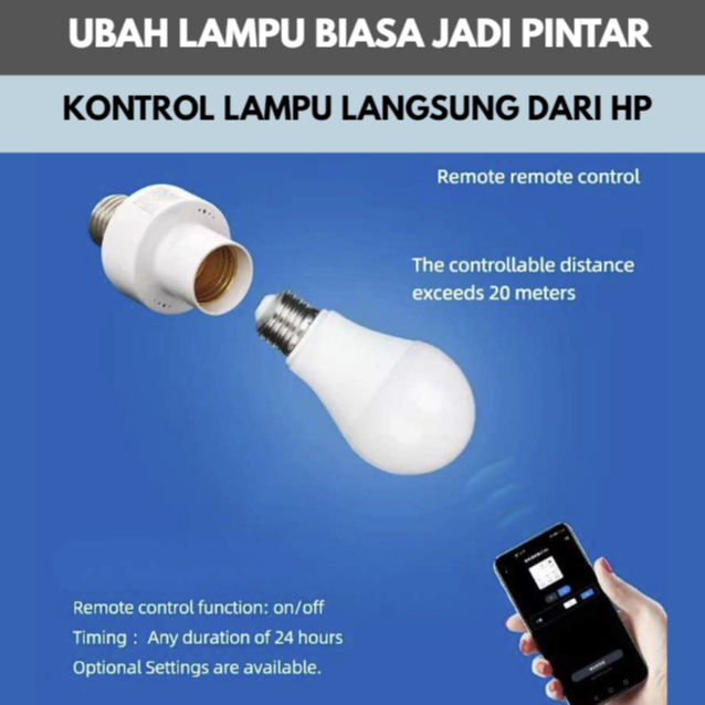 Adaptor Lampu Smart Bluetooth E27 ASLEA App Control Timer Otomatis Rumah Pintar