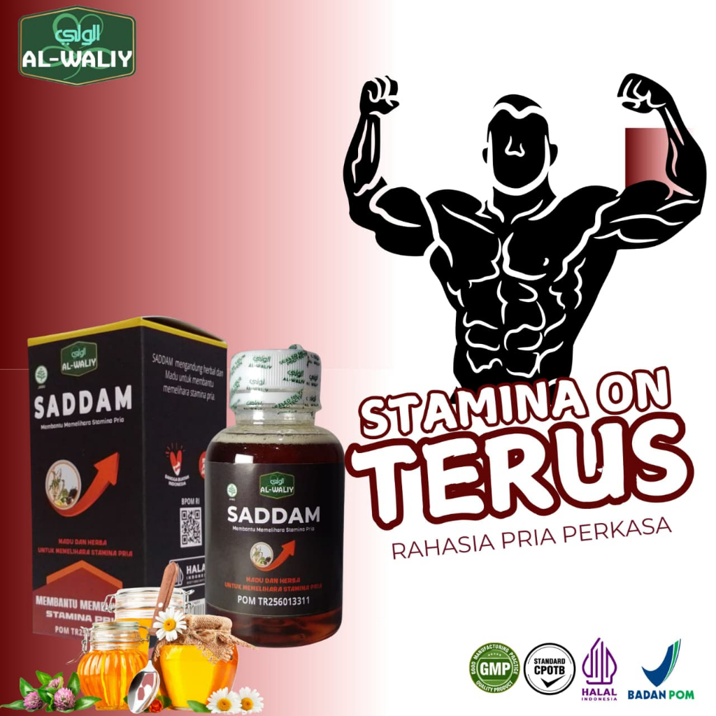 Al-Waliy SADDAM Madu Stamina Pria – Herbal Kuat & Tahan Lama | BPOM Resmi