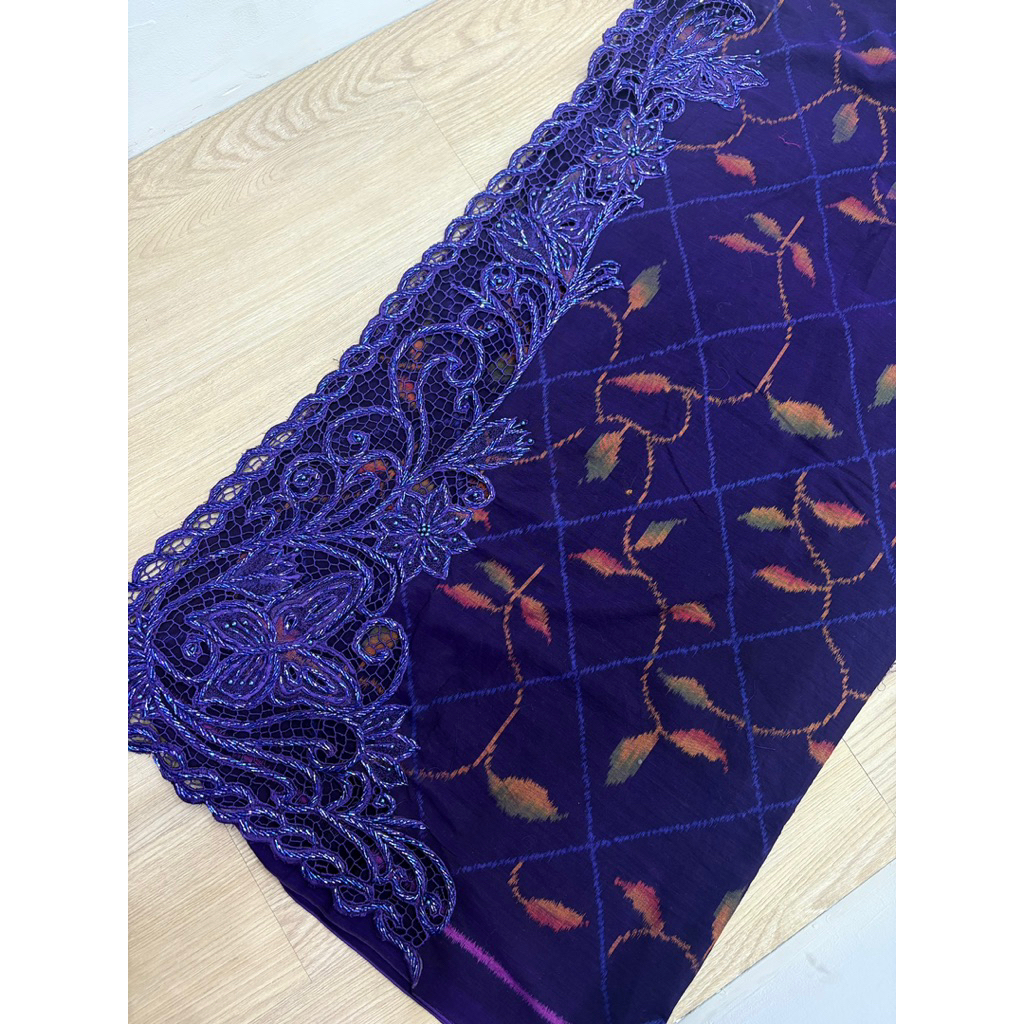 kamen setbordir kerawang payet lembaran/endek kerawang murah/endek premium