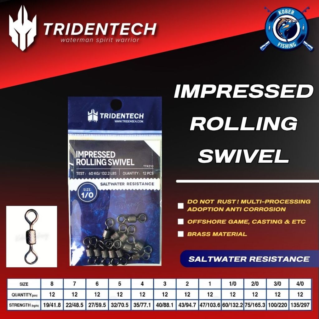 KILI KILI / SWIVEL TRIDENTECH IMPRESSED ROLLING SWIVEL SALTWATER RESISTANCE