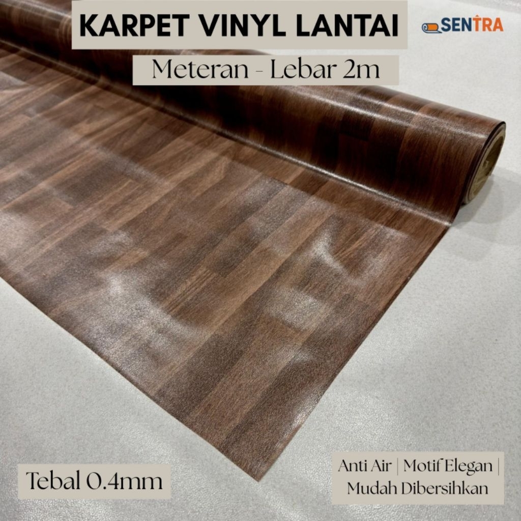 Karpet Vinyl Lantai Motif Kayu Perlak Lantai Tebal Anti Air Waterproof