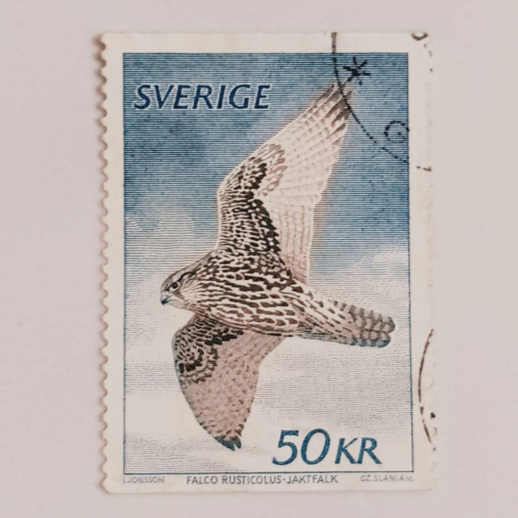 (AA) Perangko Swedia 1981 Definitives 1981 - Gyrfalcon (Falco rusticolus) 50 krona Used