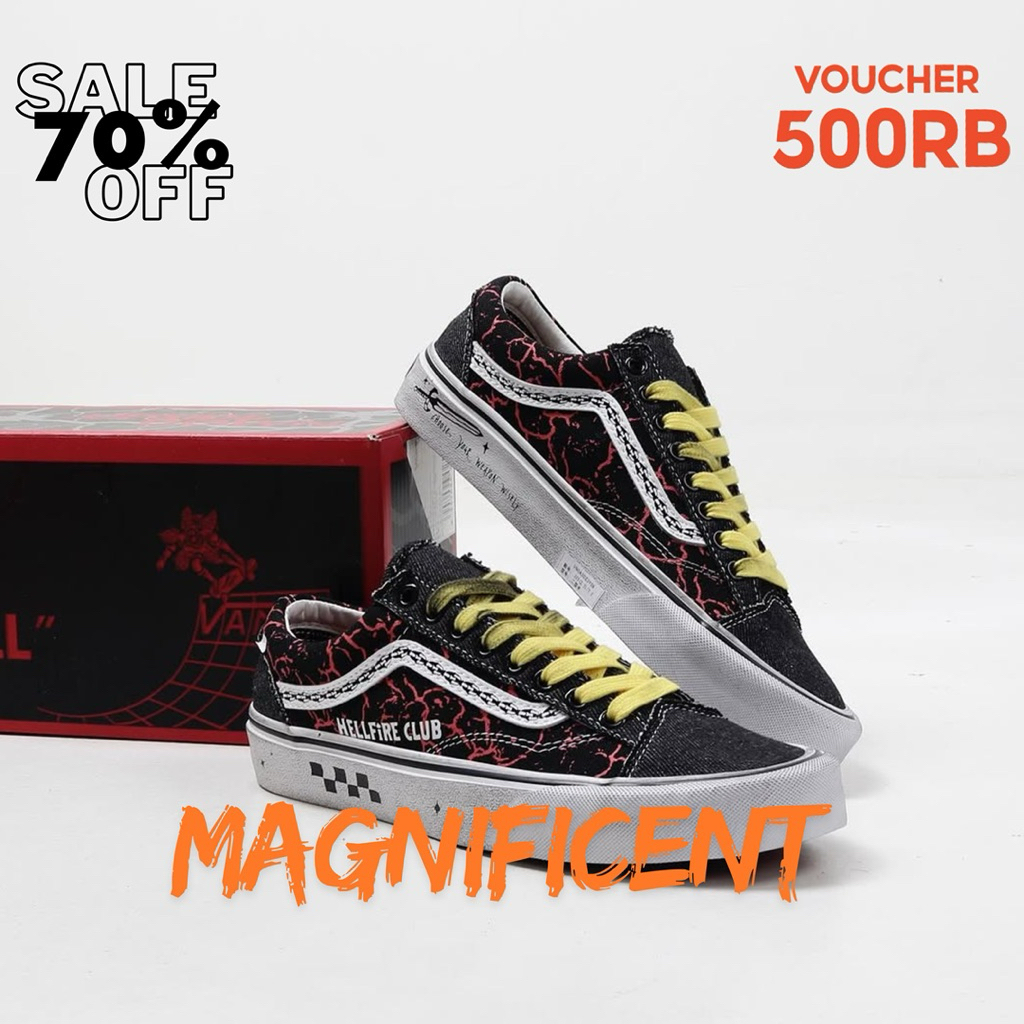 Vans Old Skool Stranger Things Hell Fire Club Black