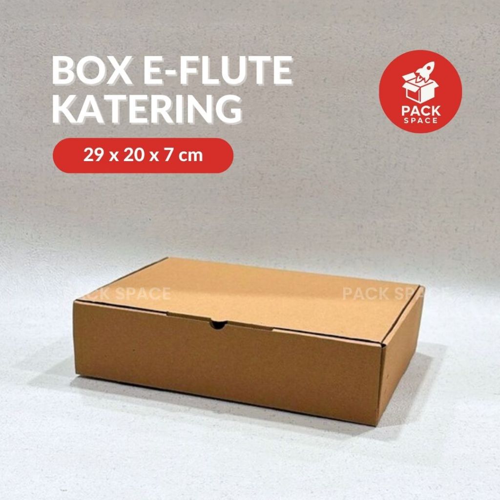Box Kardus E-Flute Coklat 29x20x7 CM Untuk Packaging Olshop Hampers Snack Box Nasi Catering Sekat