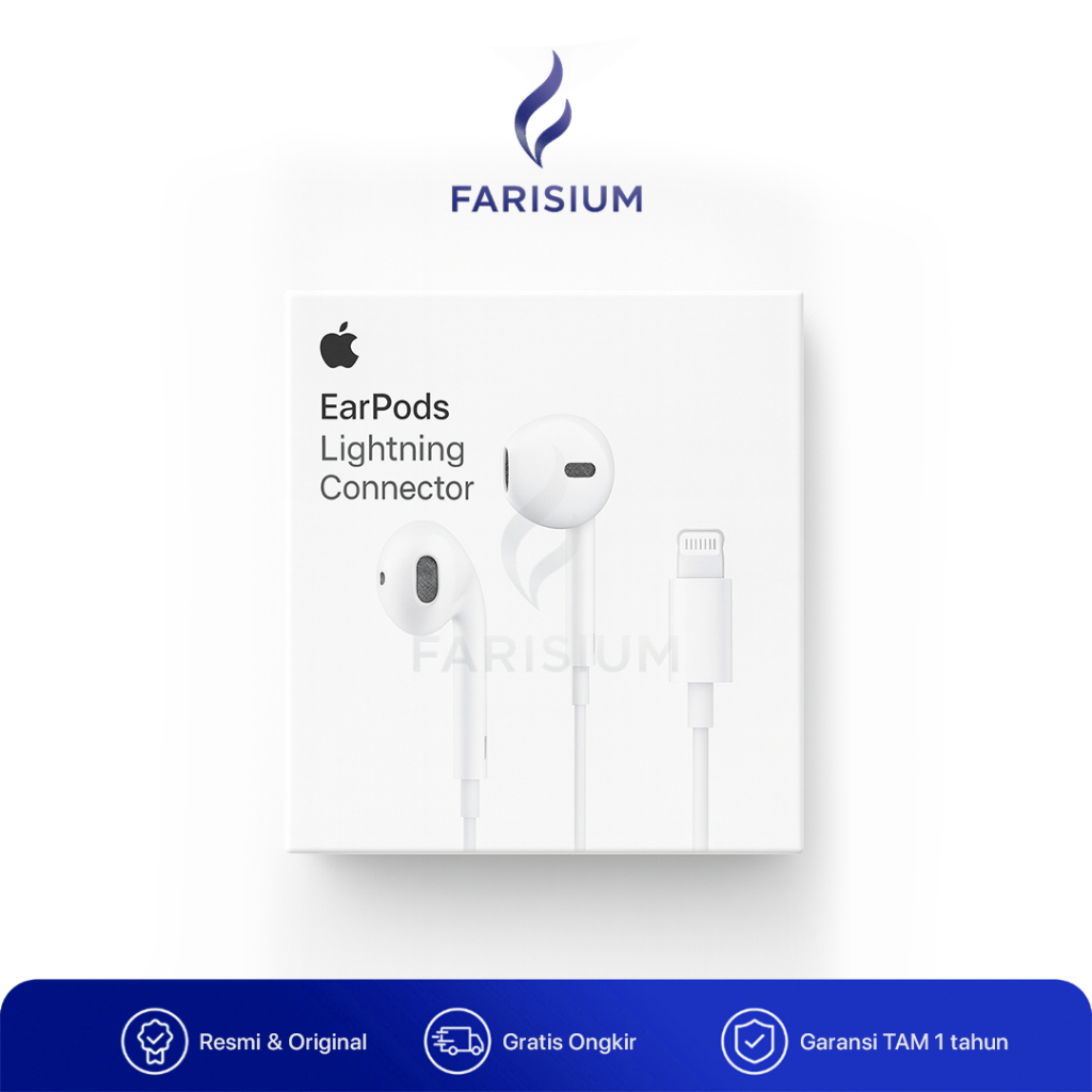 EarPods Lightning Original iBox Headset Kabel with Mic Garansi Resmi TAM 1 tahun
