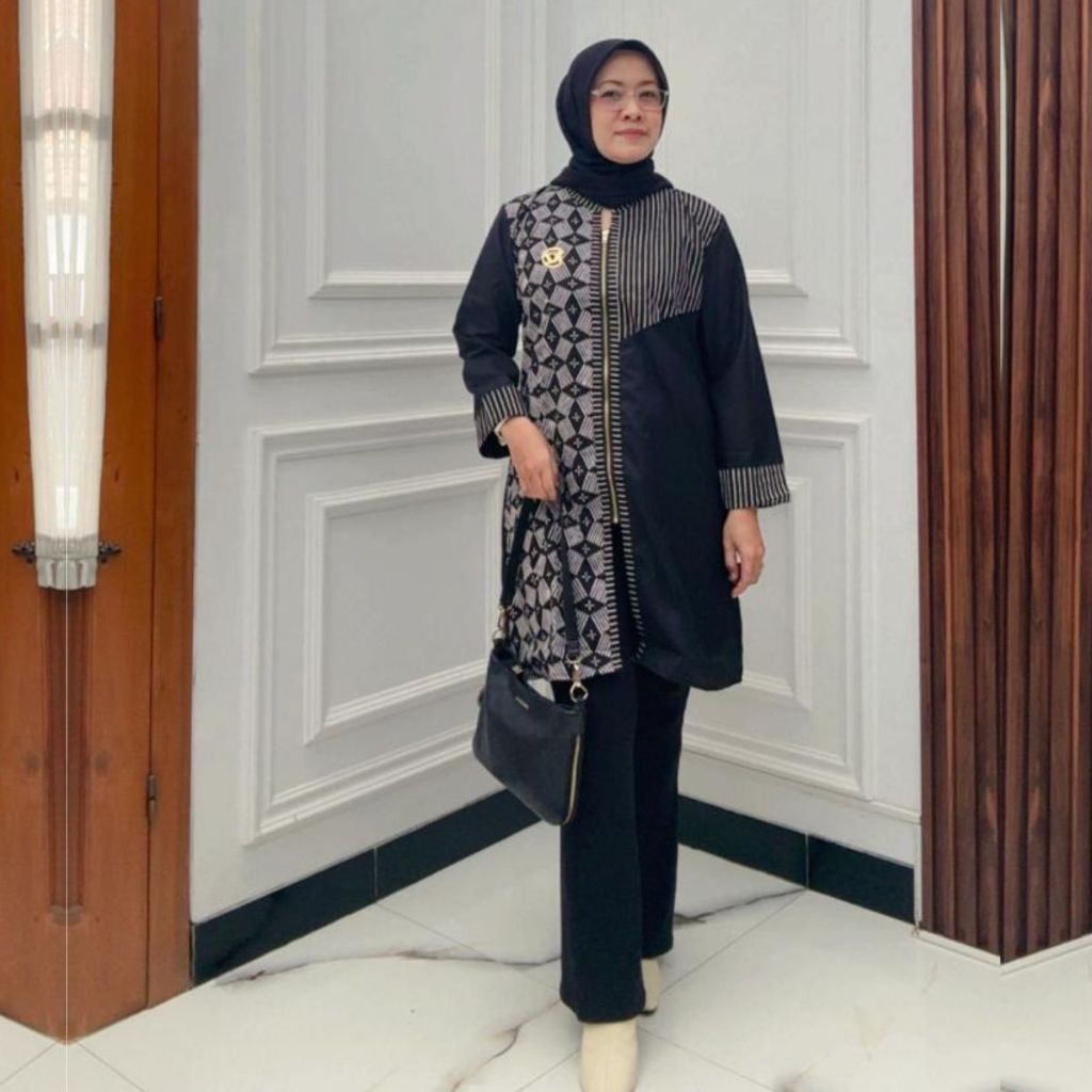 tunik batik kombinasi toyoba premium batik cap pekalongan