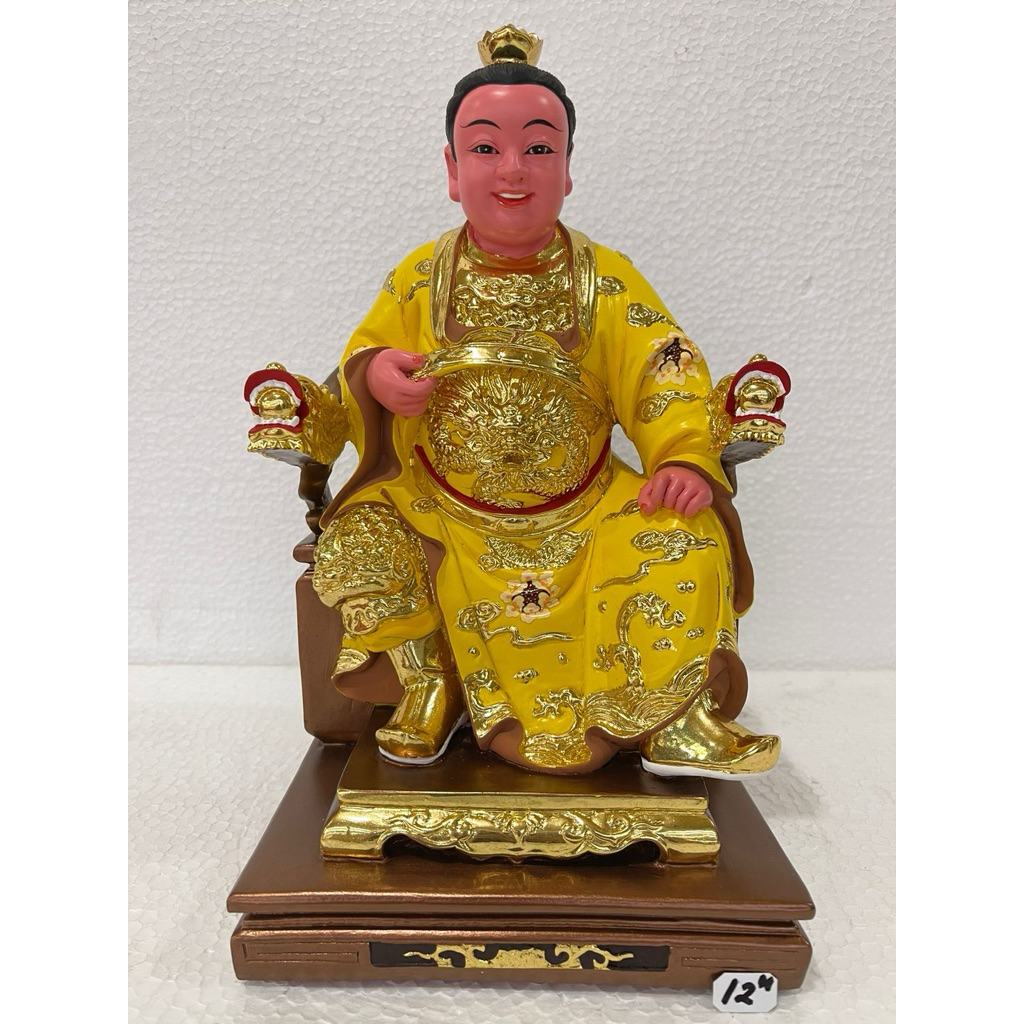 patung dewa nezha / naca / locia duduk 12in fiber