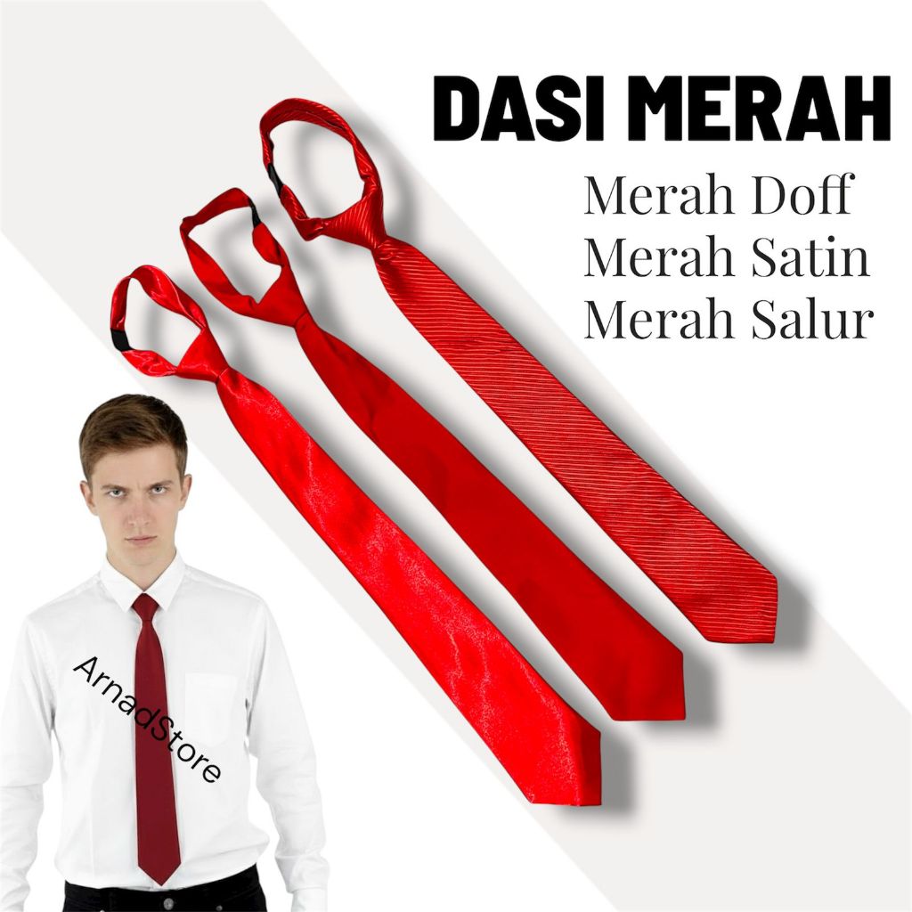 Dasi Merah Instan Pria Wanita