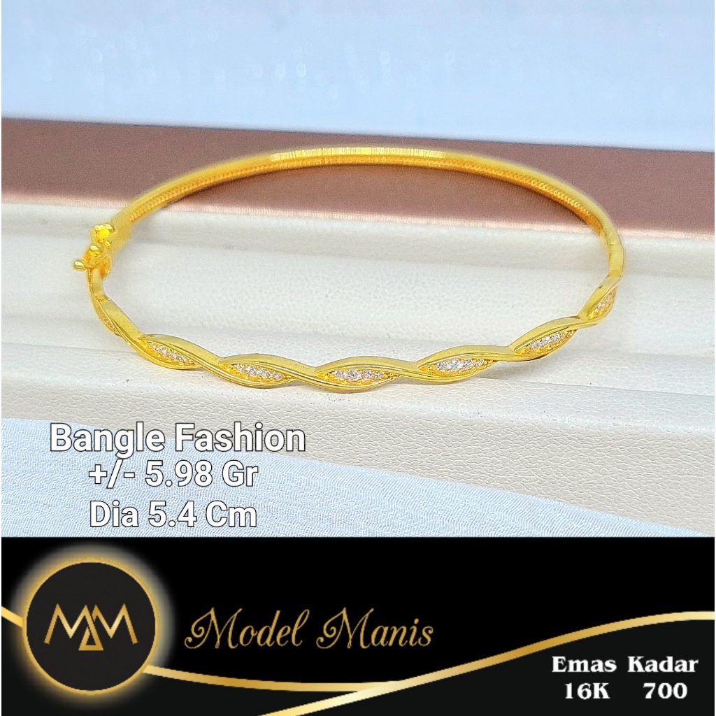 Gelang Bangle Listring Ulir Kuning 700 kadar 16k