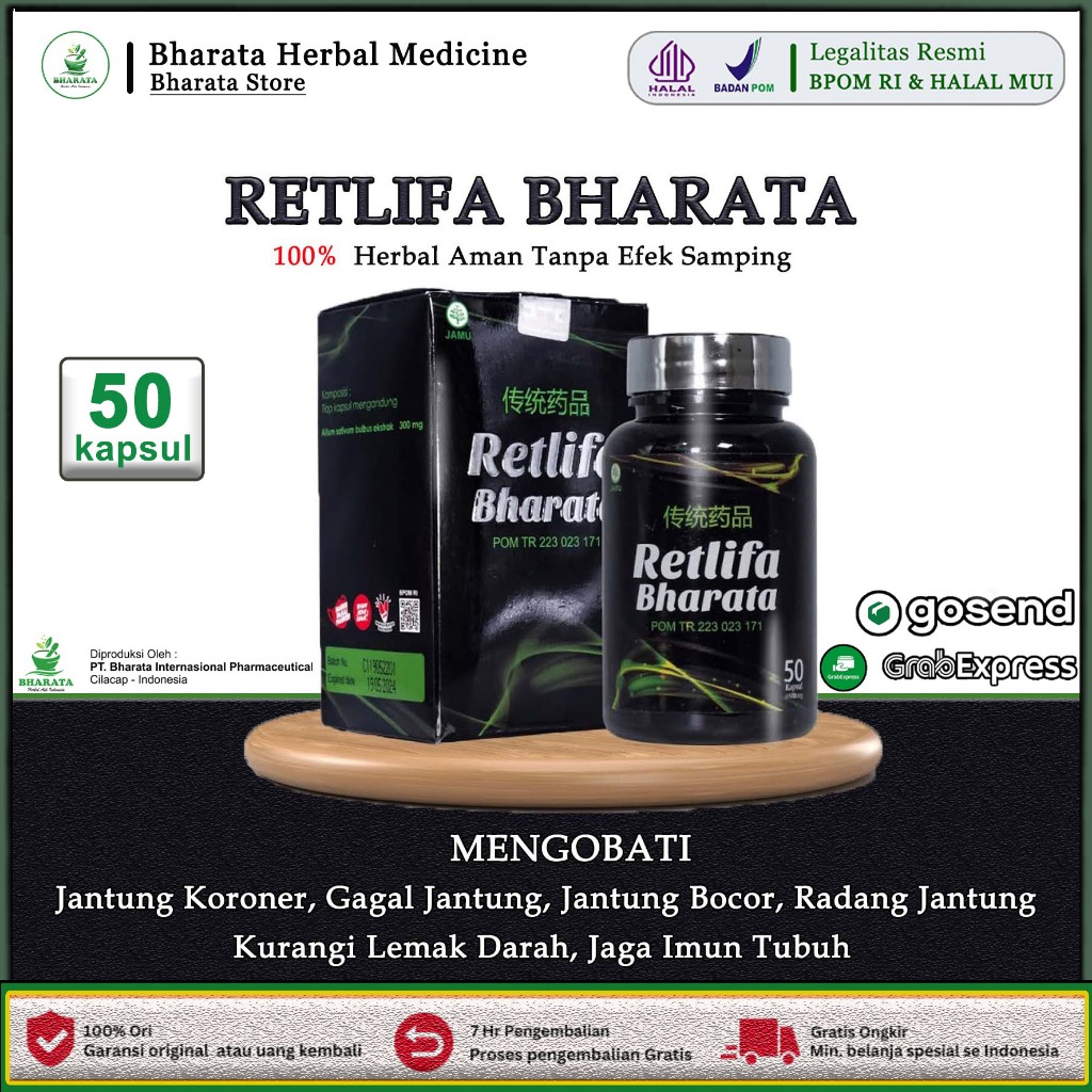 Retlifa Bharata Obat Herbal Jantung - Obat Jantung Bengkak - Obat Penyumbatan Jantung - Jantung Koro