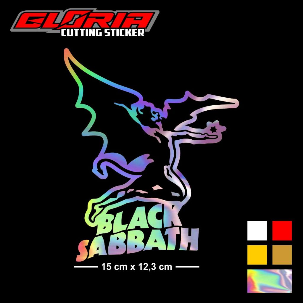Cutting Sticker Black Sabbath Stiker Reflektif Hologram