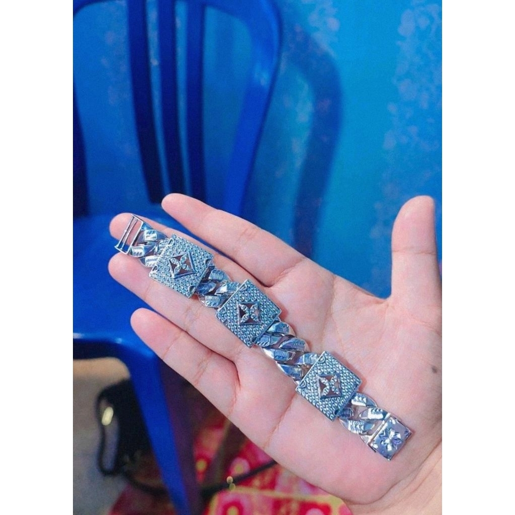 dua pc gelang plat perak