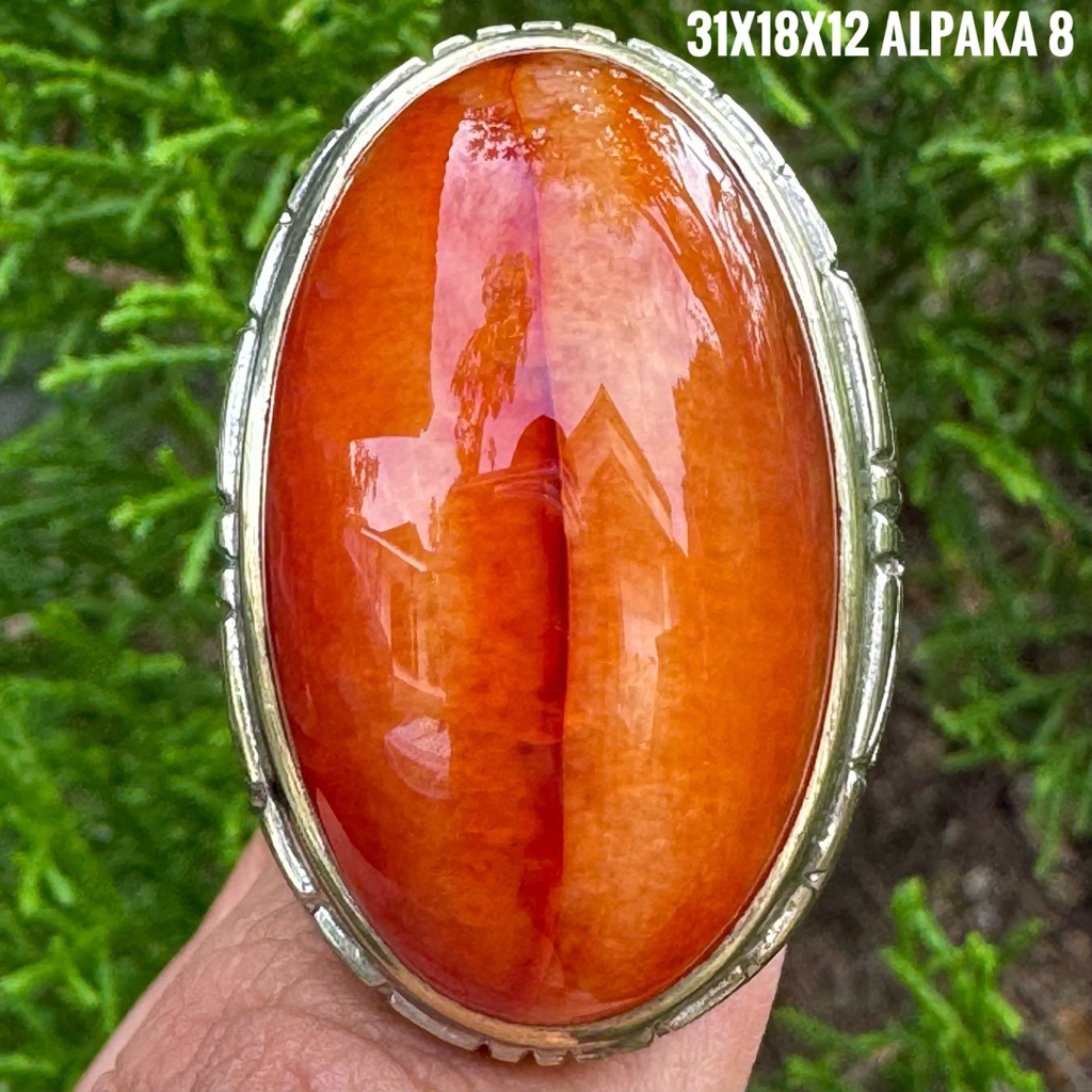 Cincin Batu Akik Natural Pandan Nanas (Asli Alam)