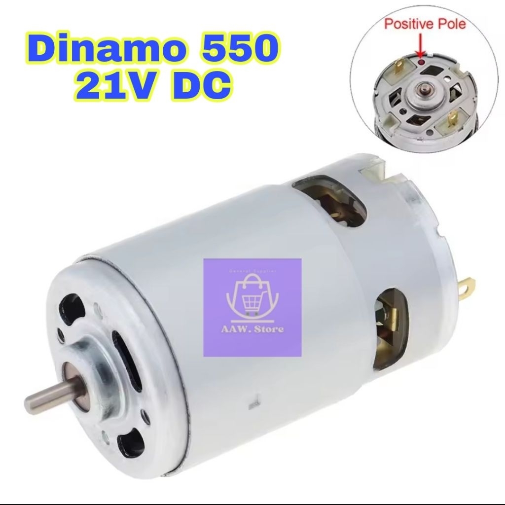 Dinamo Motor DC 21V 21 Volt RS550 550 Obeng Bor Baterai Cordless Jet Cleaner RC DIY NRT Makita
