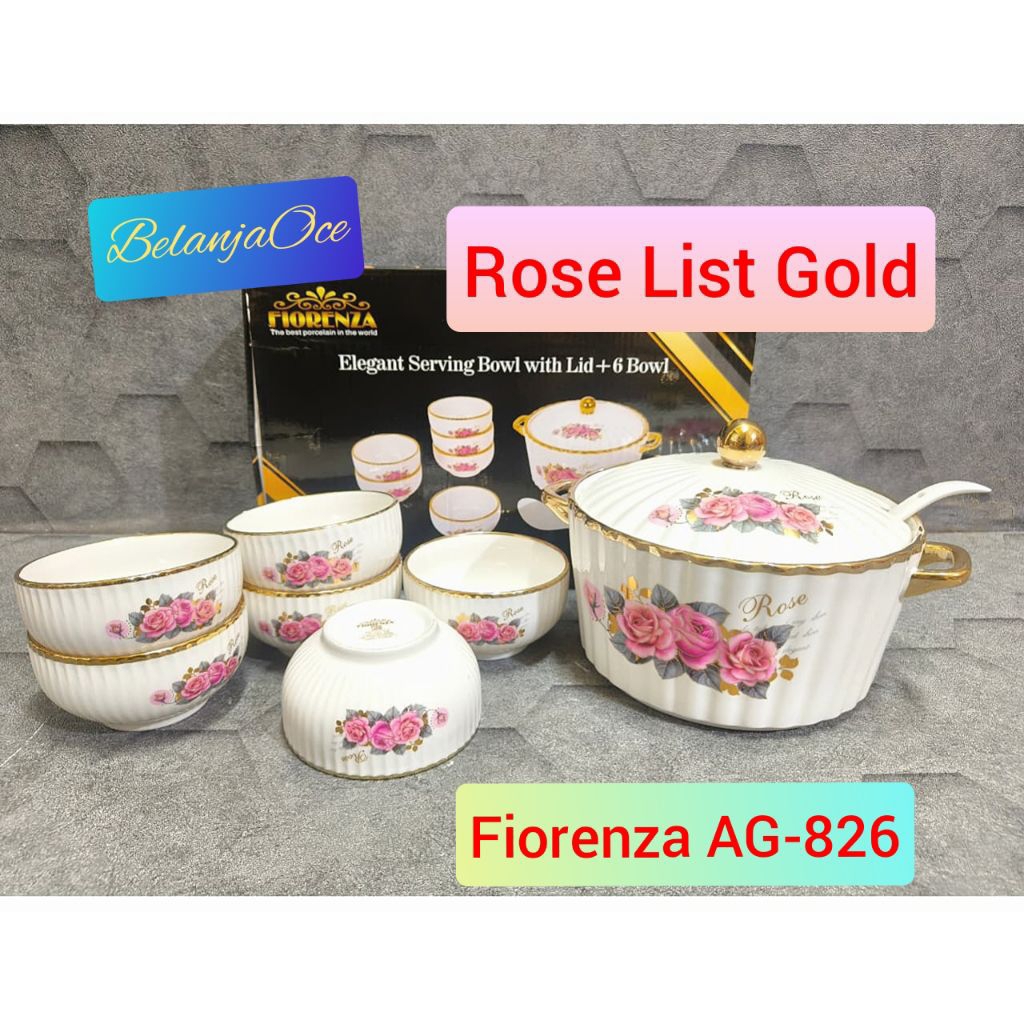 Wadah Saji Soup Keramik Set Mangkok Fiorenza / Tempat Sop Keramik