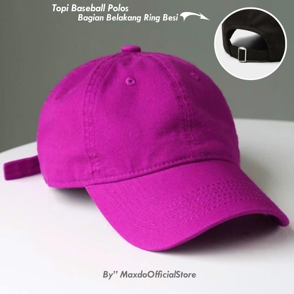 Maxdo - Topi Baseball Polos Pink Fanta Topi Distro Ring Besi Pria Wanita
