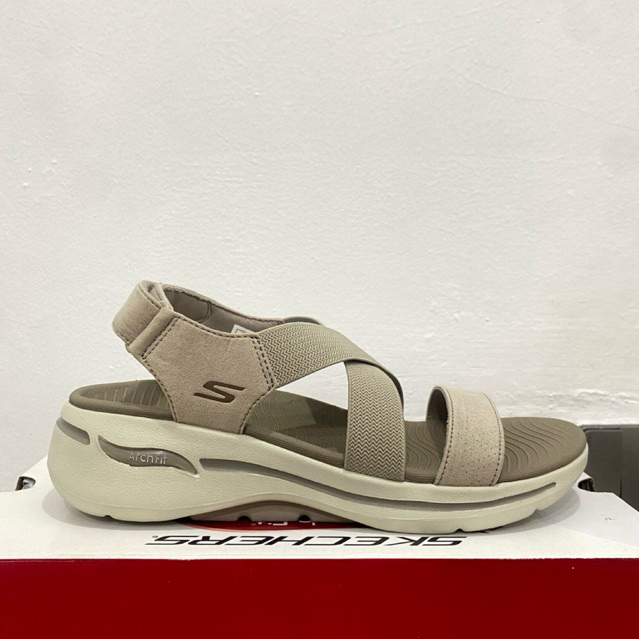 SKECHERS SANDAL GO WALK ARCH FIT WOMENS SANDAL - TAUPE