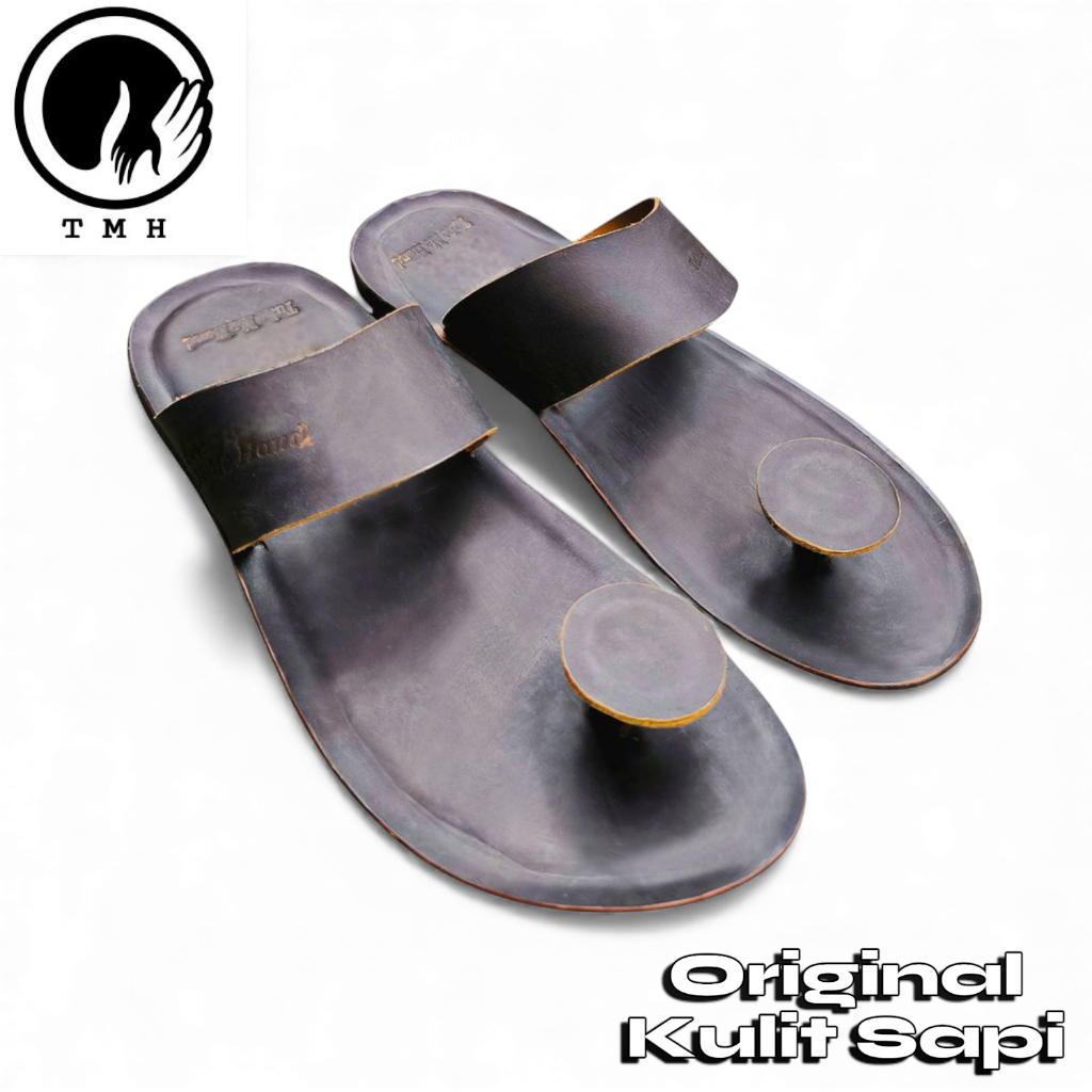 TMH Sandal Pria Sandal Cowok (Sandal Kulit Sapi) Sandal Slide SD-06 Kulit Sapi Asli