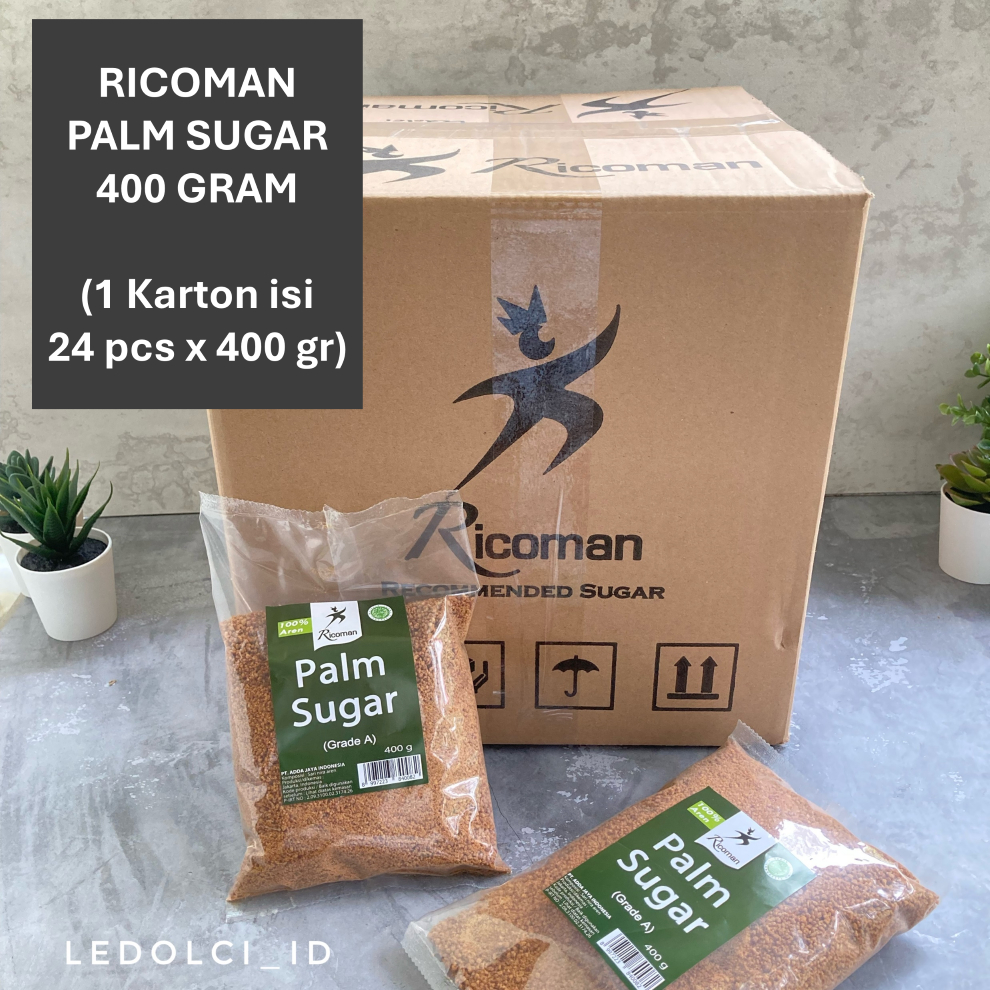 [GROSIR KARTONAN] RICOMAN PALM SUGAR 24 Pcs x 400 Gram