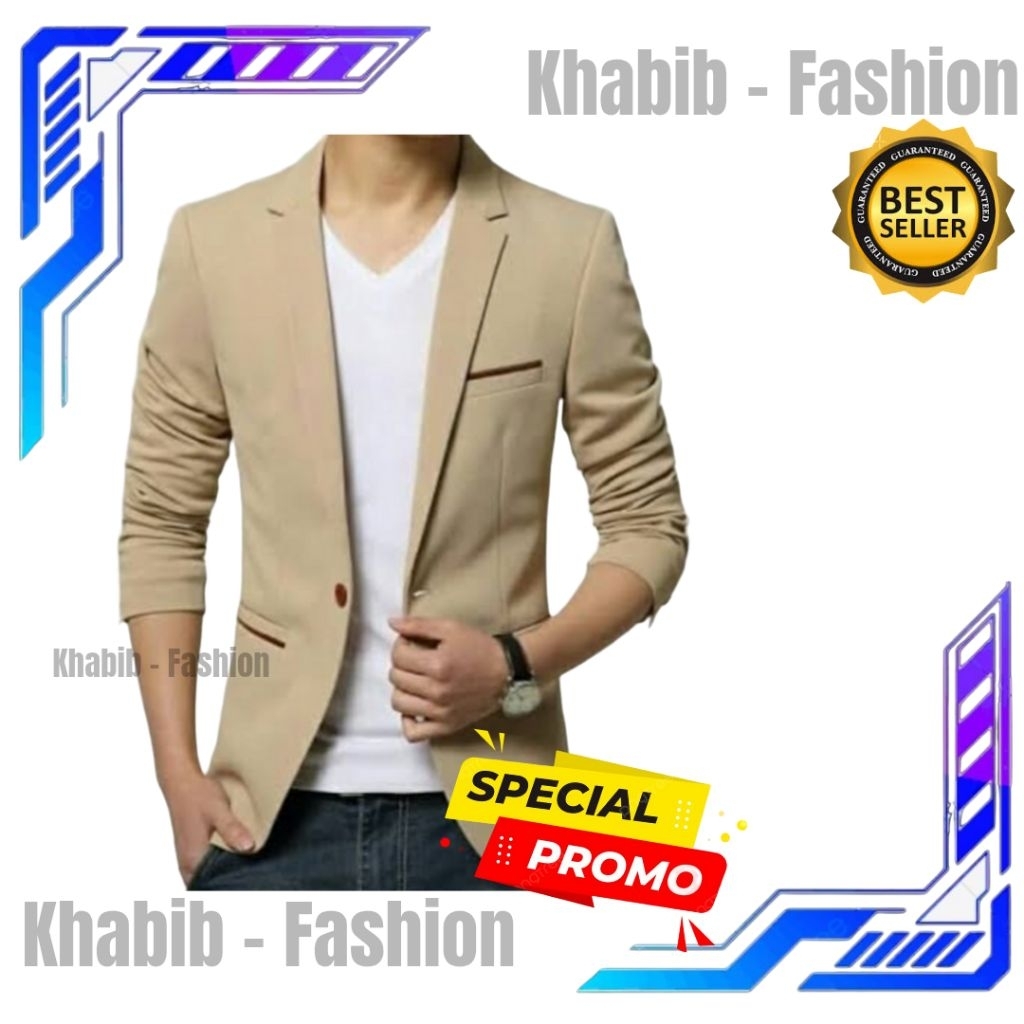 JAS FORMAL / JAS RESMI / JAS NIKAH / JAS ALMAMATER / JAS WISUDA / JAS BLAZER PRIA WARNA CREAM LIST S