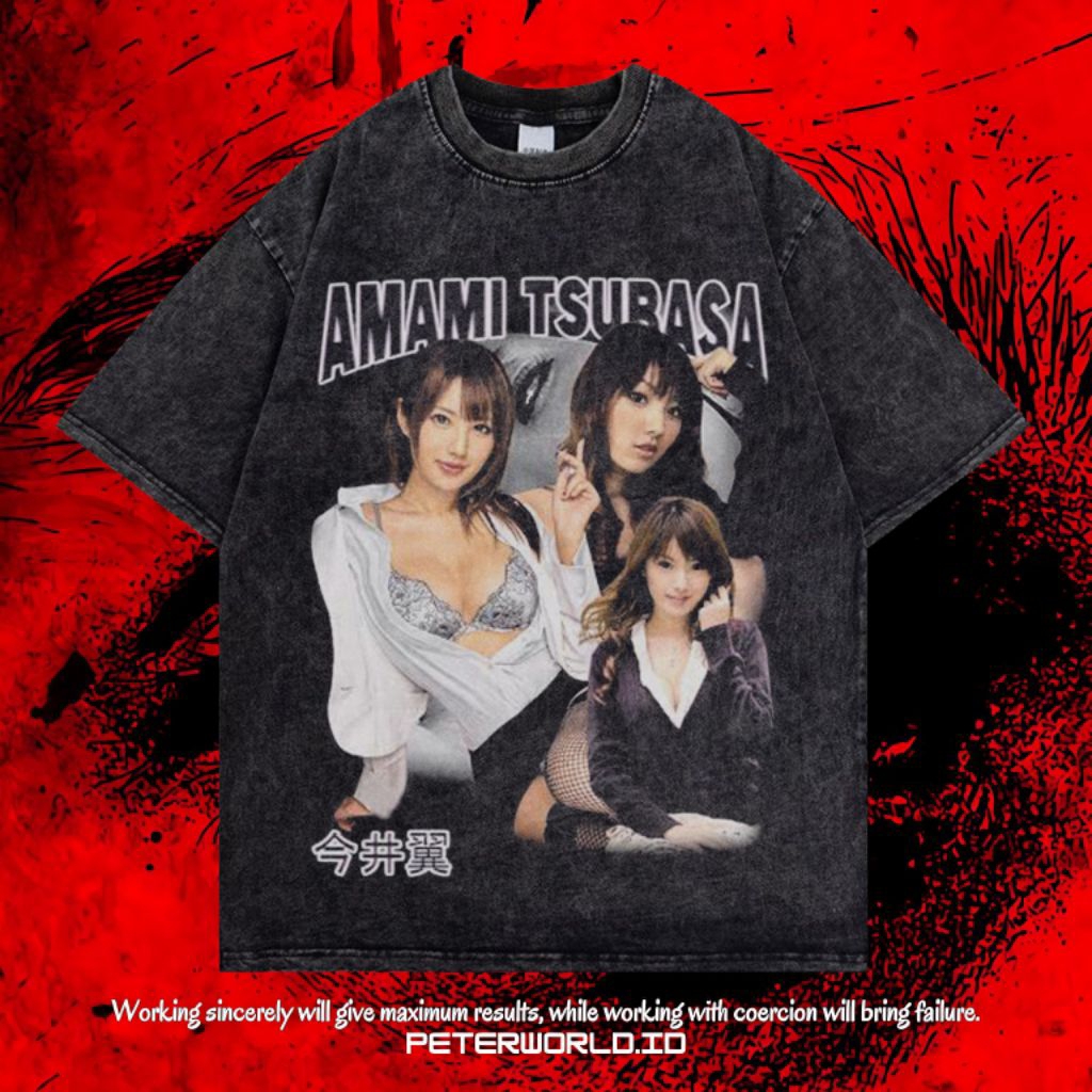 Kaos Amami Tsubasa Oversize Washing Vintage Tee | Kaos Oversized | Kaos Washing | Oversized T shirt 
