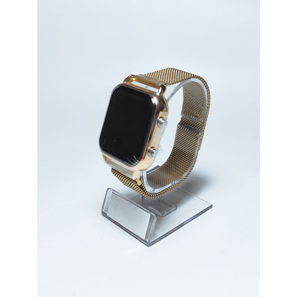 Jam tangan digital LED strap mesh dengan magnet