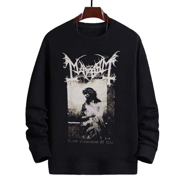 Sweater Mayhem Grand Declaration Of War Crewneck Bahan Cotton Fleece Nyaman Adem
