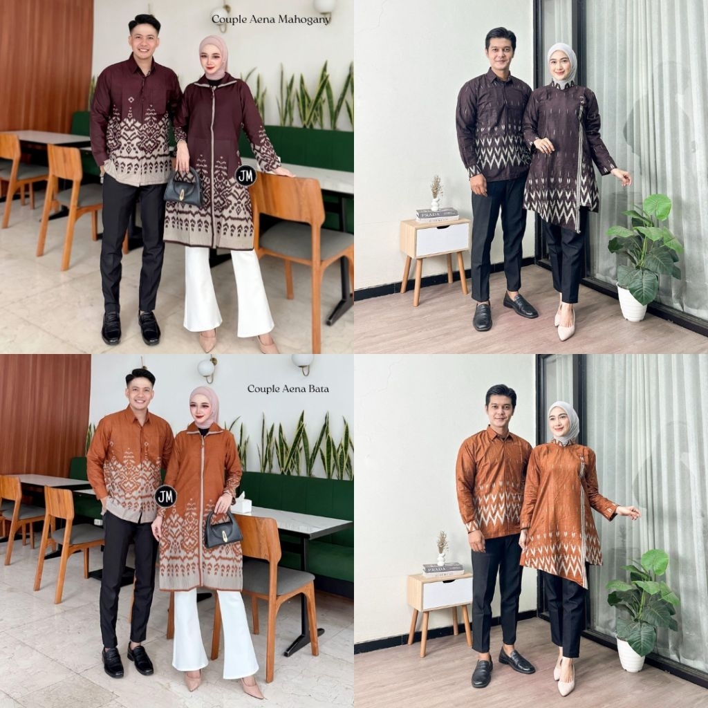 Batik Couple SGBATIK Ekslusif Adem Resleting Belakang || Batik Couple Modern Pria Wanita Tunik Resle