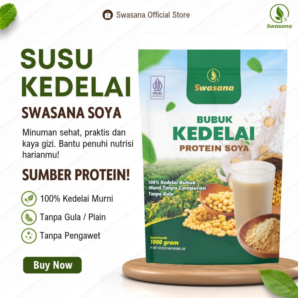 Susu Kedelai Bubuk 1 Kg - Protein Kedelai - Pure Soybean Powder - Soy Protein Kedelai