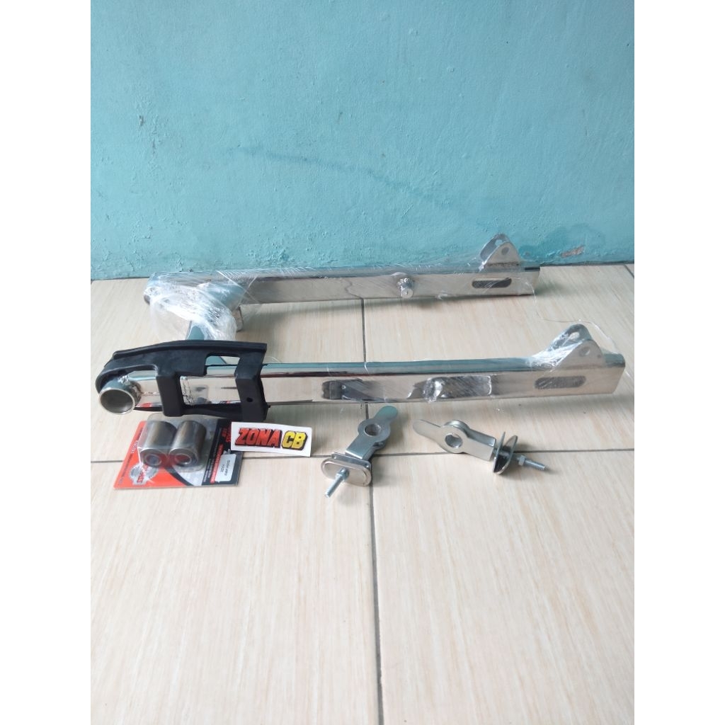 swing arm arem gl100 gl megapro repro besi tebal krom chrome / lengan ayun sapit gl 100 oval w175 fu