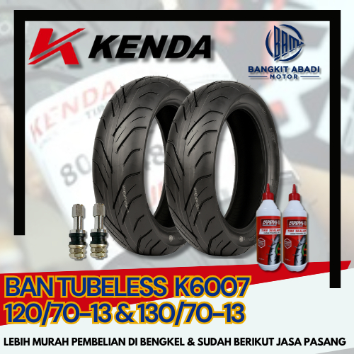 KENDA Paket Ban Tubeless Depan Belakang Nmax Nmax New 155 110-130/70-13 Pentil Cairan Tubeless