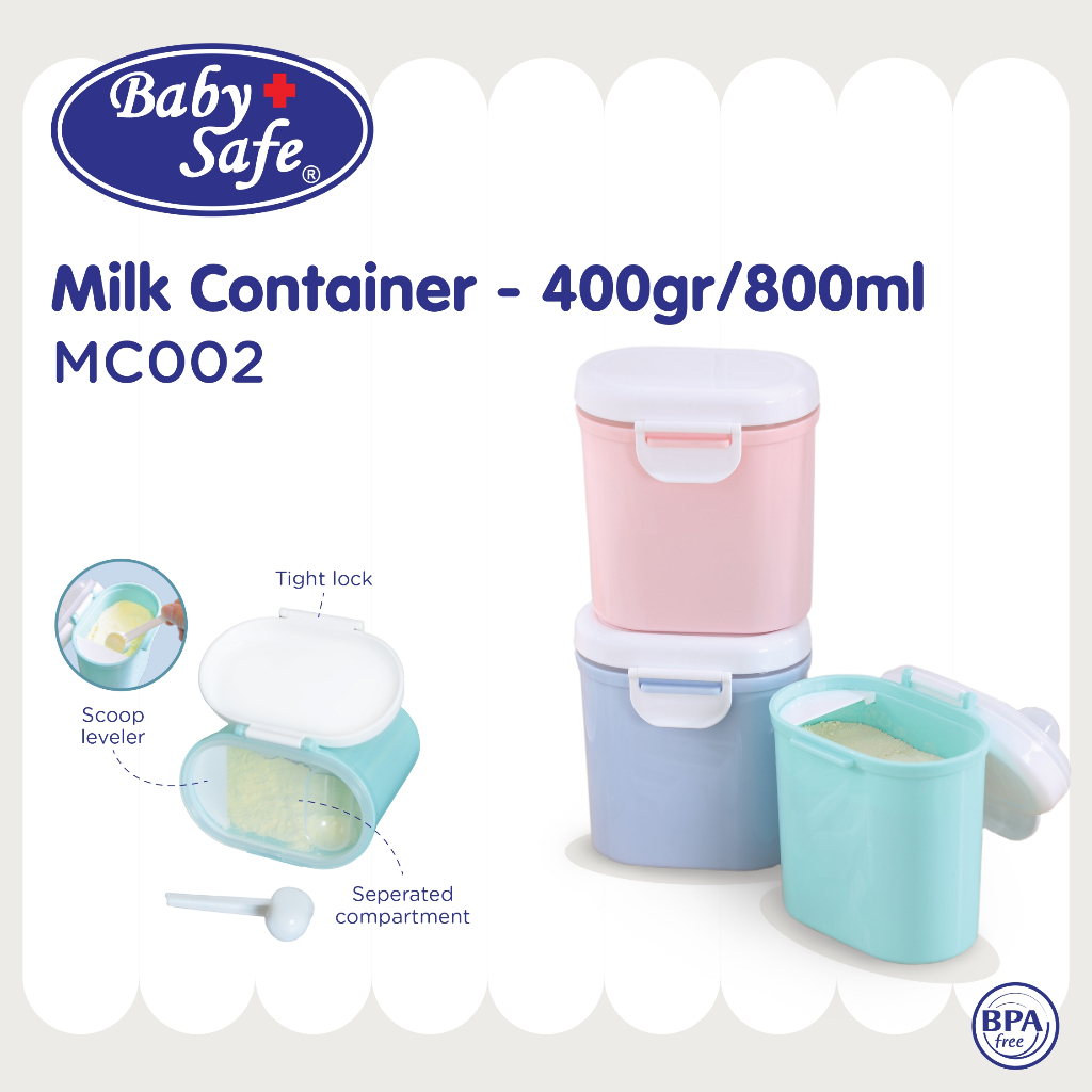 BabySafe - MC002 - Wadah Penyimpanan Susu Formula 800 ml | Toples Susu Formula | Kotak Susu Formula